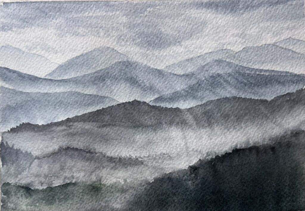 watercolor Foothills Parkway Great Smoky Mountains 