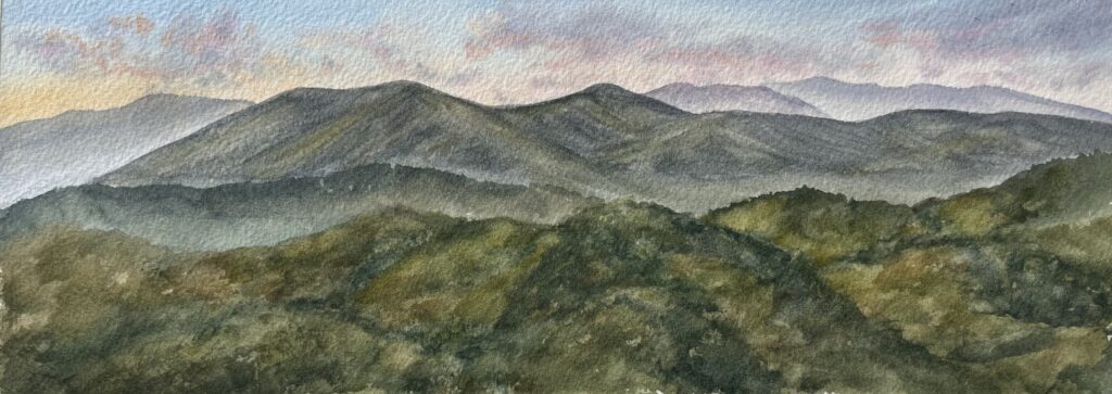 watercolor painting Foothills Parkway Great Smoky Mountains